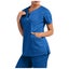 Women Short Sleeve Scrub Tops Solid Nurse Uniform V-Neck Pocket Care Carousel 1