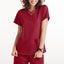 Women Short Sleeve Scrub Tops Solid Nurse Uniform V-Neck Pocket Care Carousel 4