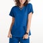 Women Short Sleeve Scrub Tops Solid Nurse Uniform V-Neck Pocket Care Carousel 5