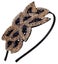 Headband 1920s Gatsby Leaf Beaded Women Hair Accessory For Costume Party (black Carousel 1