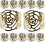 Napkin Rings, Napkin Buttons, Napkin Ring Holder, 12 Pieces Cutout Rose Design M Carousel 2