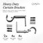 Metal Curtain Rod Bracket Set With Screws For Rod, Wall Rod - Heavy Duty And Rus Carousel 3