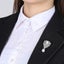 Silver Cubic Zirconia Crystal Imitation Pearl Pendant Bridal Wedding Brooch Pin Carousel 3