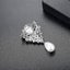 Silver Cubic Zirconia Crystal Imitation Pearl Pendant Bridal Wedding Brooch Pin Carousel 4