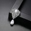 Silver Cubic Zirconia Crystal Imitation Pearl Pendant Bridal Wedding Brooch Pin Carousel 5