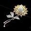 Sunflower Brooches Pin For Women Fashion Austria Crystal Rhinestones Elegant Gol Carousel 3