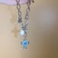 Blue Cross Pendant Necklace Colorful Cubic Zirconia Pearls Neck Collarbone Chain Carousel 2