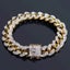 Men's Premium Gold-Toned Iced Out Cuban Bracelet Carousel 1