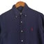 Linen Ralph Lauren Navy Short Sleeve Oxford Shirt Small Carousel 2