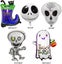 5pcs Large Halloween Foil Balloon Ghost With Pumpkin Lantern Skeleton Skull Boot Carousel 2