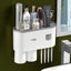 Bathroom Organizer Toothpaste Automatic Dispenser Toothbrush Holder Wall Mounted Carousel 1