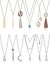 6 Pcs Long Pendant Necklace For Women, Gold Bar Circle Leaf Triangle Tassel Y Ne Carousel 2