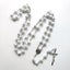 8mm Rose Beads Rosary Necklace Prayer Jesus Cross Pendant Catholic Necklaces Rel Carousel 3