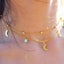 Double-layer Glossy Moon Pendant Golden Plated Choker Necklace For Party Carousel 2