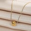 Fashion Stainless Steel Round Bead Ball Pendant Necklace Box Chain Gold Color Ch Carousel 3