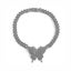 Chunky Crystal Choker Necklace Butterfly Pendant Necklaces Cuban Link Chain Spar Carousel 1