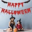 Happy Halloween Banner With Halloween Decoration, Red Glitter Halloween With Sca Carousel 3