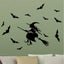 Halloween Flying Witch On Broom Bats Pvc Lettering Decal Home Decor Window Bedro Carousel 4