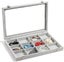 Ice Velvet Clear Lid 12 Grid Jewelry Organizer Box Tray Display Case Storage Bra Carousel 1