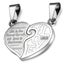 Steel Stainless Matching Split Puzzle Heart Couples Necklace 2,valentine's Carousel 2