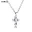 Tiny Trendy Cubic Zirconia Cross Pendant Top Quality Clear Crystal Gold Necklace Carousel 1