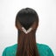 2 Pcs Women Hair Clip Korean Style V Shaped Rhinestone Side Clip Leaf Carousel 4