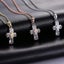 Tiny Trendy Cubic Zirconia Cross Pendant Top Quality Clear Crystal Gold Necklace Carousel 3
