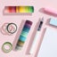 Washi Masking Tape Set, 40 Rolls Colored Decorative Rainbow Tapes, Writable Craf Carousel 4
