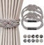 2pcs Magnetic Curtain Tiebacks Curtain Clips, Pink+ Beige Carousel 1