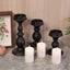 Candle Holder Set Of 3, Black Vintage Metal Pillar Candle Holders For Dining Tab Carousel 3