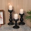 Candle Holder Set Of 3, Black Vintage Metal Pillar Candle Holders For Dining Tab Carousel 4