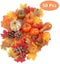 Artificial Pumpkins Wreath Autumn Fall Harvest Set With Maple Leaves, Acorns Carousel 2