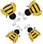 4pcs Bee Wall Decor Garden Decoration Patio Fence Sculpture Wall Hanging Art Dec Carousel 1