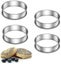 4pcs Cake Ring Crumpets, Cake Ring Baking Rings Stainless Steel Silver, Rings Carousel 1