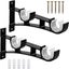 Curtain Rod Bracket Double Drapery Rod Brackets Black Heavy Duty Aluminum Alloy Carousel 1