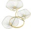 Fruit Basket Cake Stand, 3 Tier Decorative Fruit Bowl Metal (gold) Carousel 3