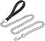 Chrome Plated Metal Dog Leash Chain Lead Heavy Duty Chew Proof Leash With Padded Carousel 1