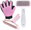 Pet Hair Brush Set. Self Cleaning Slicker Brush+grooming Glove+lint Remover Gift Carousel 1