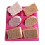 Silicone Soap Mold 6 Molds Of Flower Emboss Pattern Oval Rectangle Carousel 1