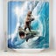 Stylish Personality Shark Pattern Shower Curtain Crazy Dog Bear Shower Curtain W Carousel 1