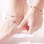 Rose Gold Women's Anklet, With Hearts And Stars, Double Chain For Women And Girl Carousel 2