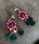 New long crystal earrings green red pink statement tassel prom wedding cocktail Carousel 4