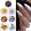 7 Boxes Aluminum Nail Flakes Foils Set Gold Silver Irregular Carousel 3