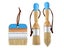 3Pcs Chalk and Wax Paint Brush Set Bristle Brushes for Acrylic Painting Blue Carousel 1