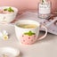Wudruncy Cute Pink Strawberry Tumbler Cup Ceramic Dessert Cup Girl Carousel 4