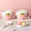 Wudruncy Cute Pink Strawberry Tumbler Cup Ceramic Dessert Cup Girl Carousel 7