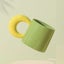 Wudruncy Nordic Contrast Color Curved Moon Cup Coffee Ceramic Mug Carousel 6