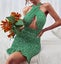 wsevypo Backless Tie Up Short Wrap Bodycon Sundress Women Sexy Cross Carousel 1