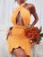 wsevypo Backless Tie Up Short Wrap Bodycon Sundress Women Sexy Cross Carousel 2