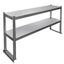 Stainless steel overbench double shelving 1500mm L x 300mm D x 600mm H - 2 tier Carousel 1
